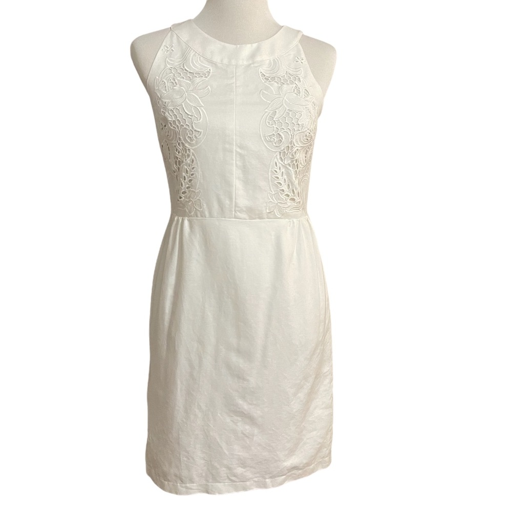 Ann Taylor LOFT Fully Lined White Sleeveless Dress Size 2
